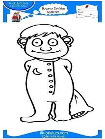 Çocuklar İçin Eşofman-Pijama Boyama Sayfaları 